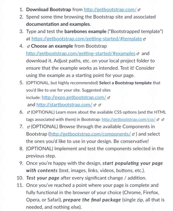 Solved i need to build a simple web site using bootstrap | Chegg.com