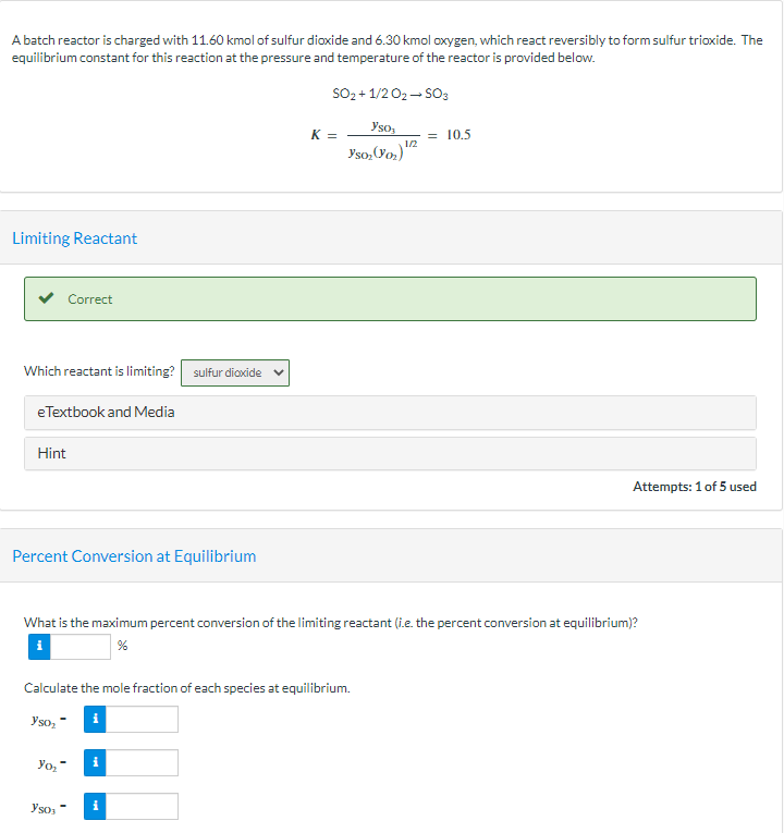 Solved What is the maximum percent conversion of sulfur | Chegg.com