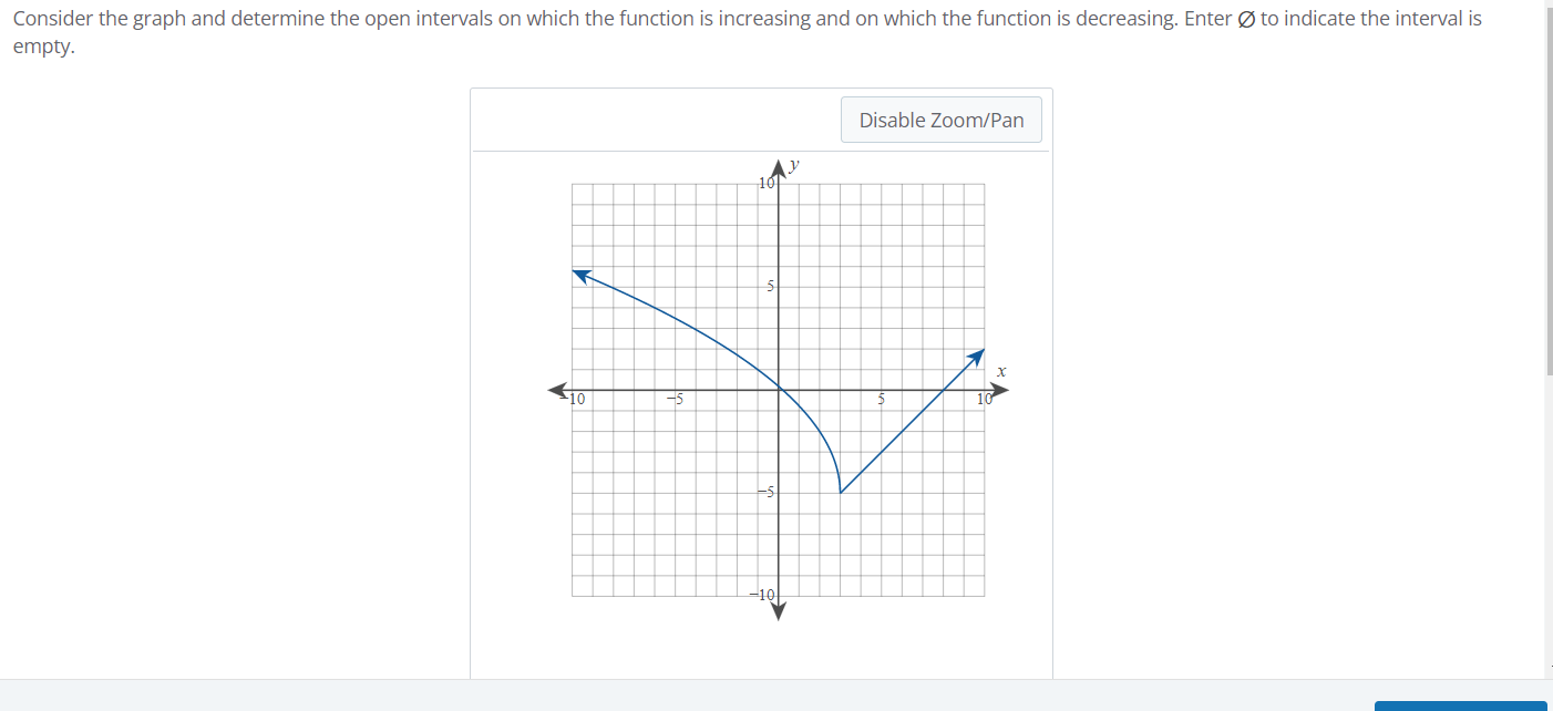 Consider the graph and determine the open intervals on which the function is increasing and on which the function is decreasi