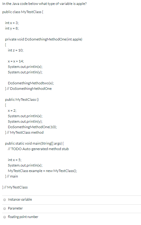 Solved Please trace the Java program below and pick the | Chegg.com