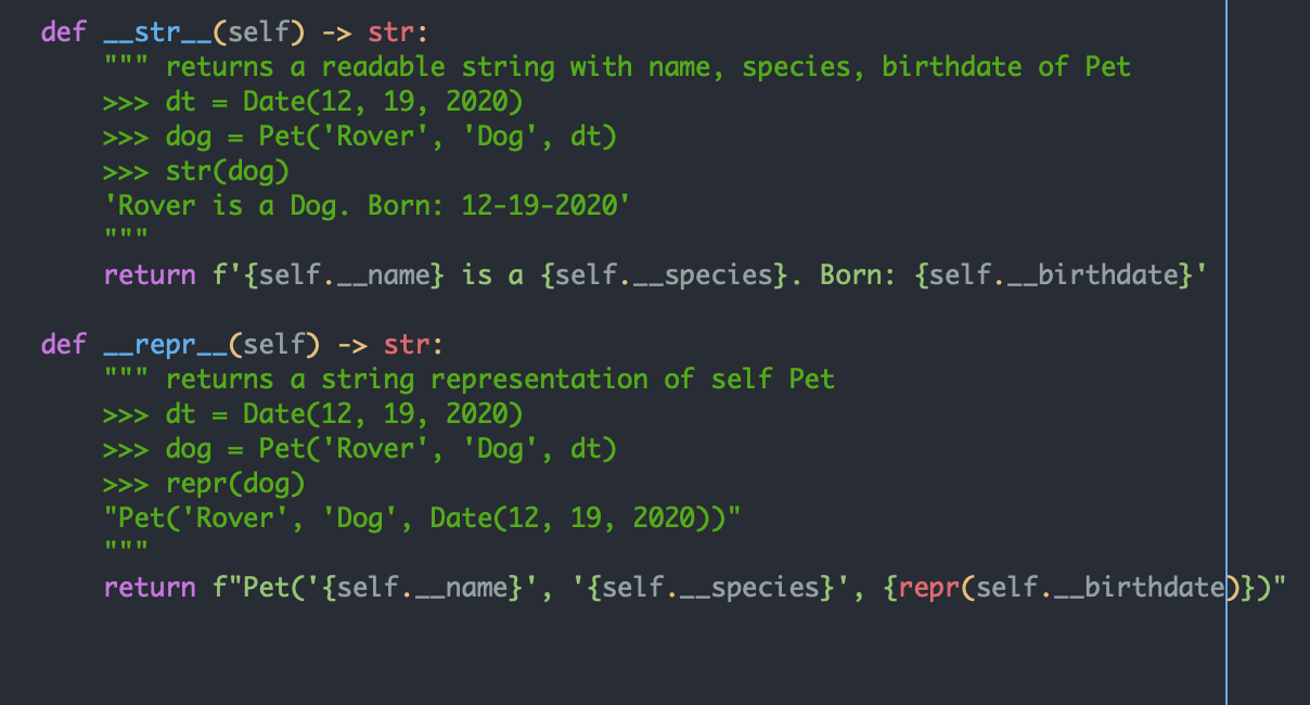 Solved (in python) Within pet.py implement the __eq__ method | Chegg.com