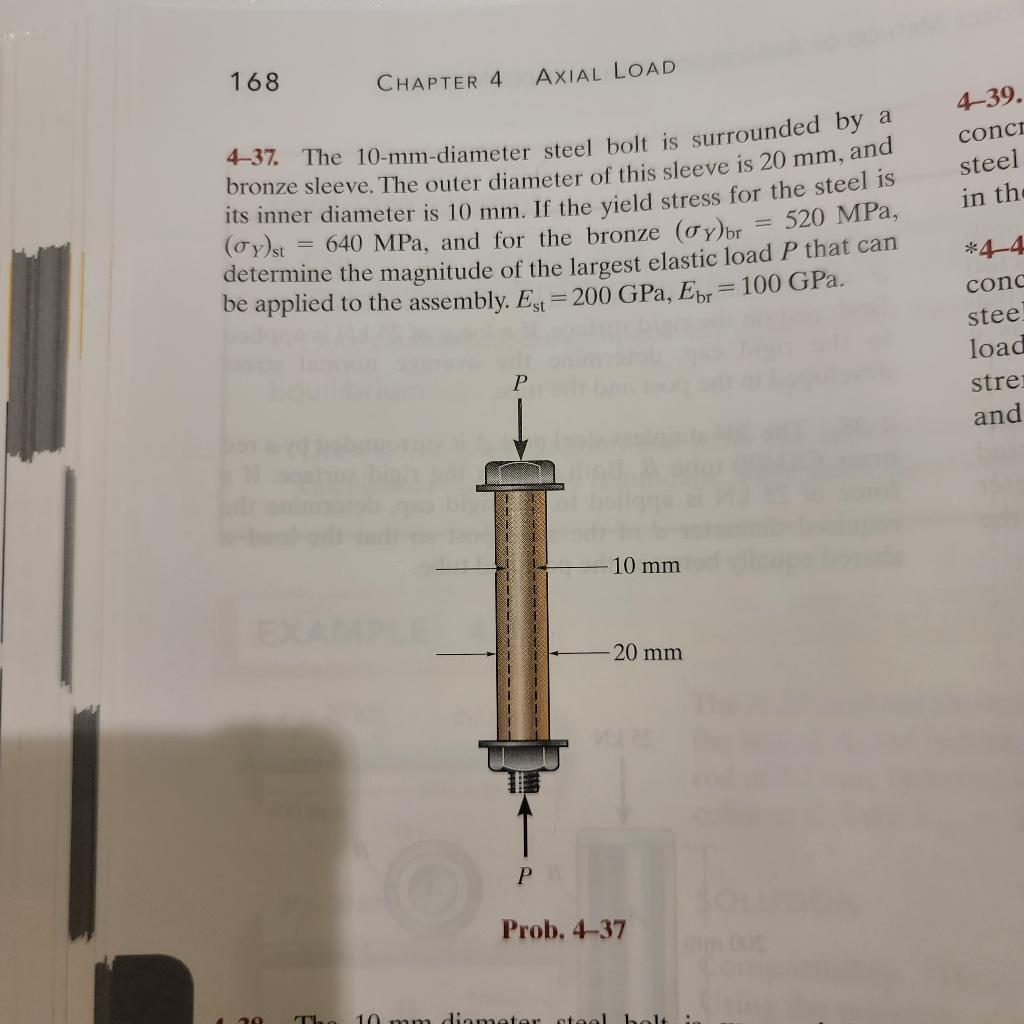 solved-4-37-the-10-mm-diameter-steel-bolt-is-surrounded-by-chegg