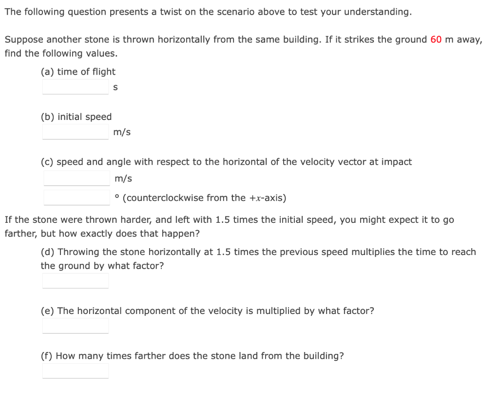 Solved y V; A stone is thrown from the top of a building | Chegg.com
