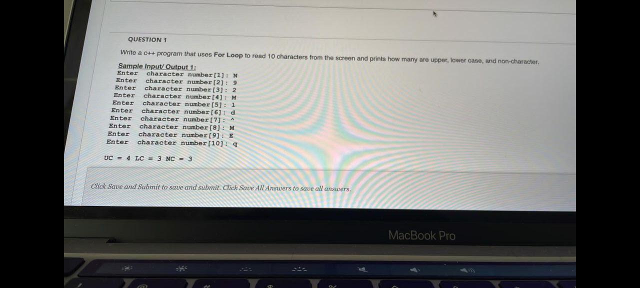 Solved QUESTION 1 Write a c++ program that uses For Loop to | Chegg.com