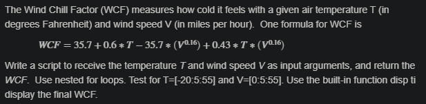 Solved = The Wind Chill Factor (WCF) measures how cold it | Chegg.com