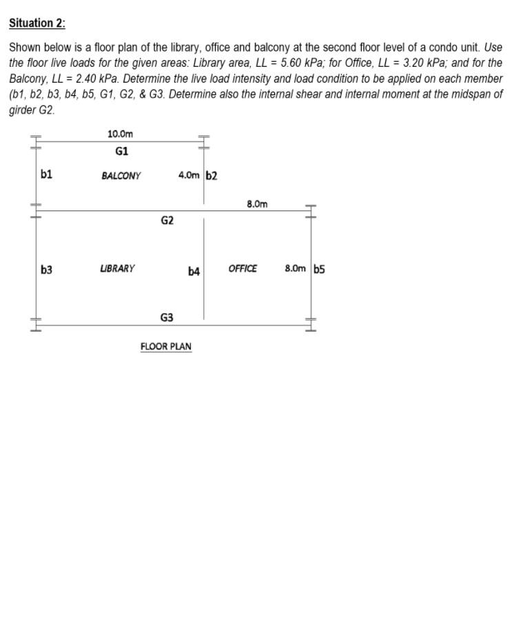 Solved Situation 2: Shown below is a floor plan of the | Chegg.com