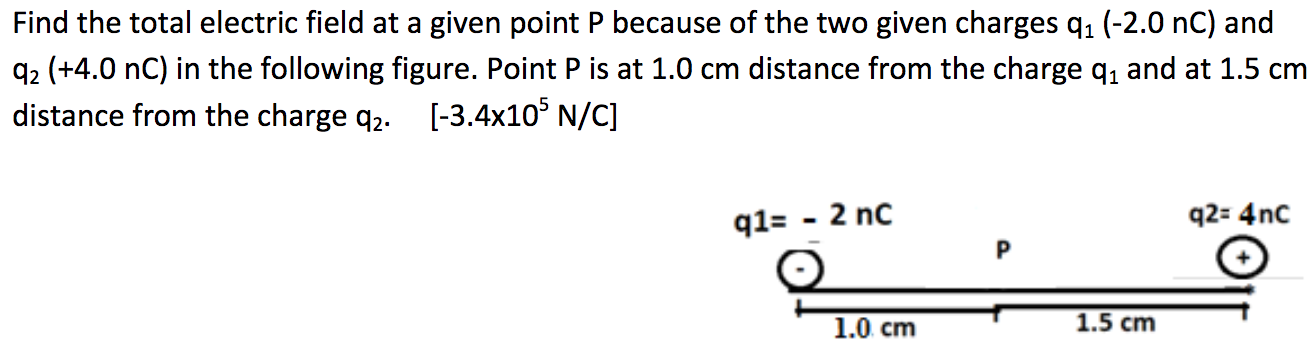 Solved Find the total electric field at a given point P | Chegg.com