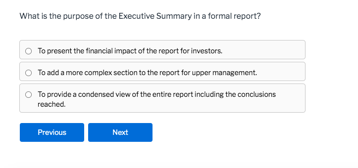 What Is The Purpose Of The Executive Summary In A Marketing Plan Quizlet