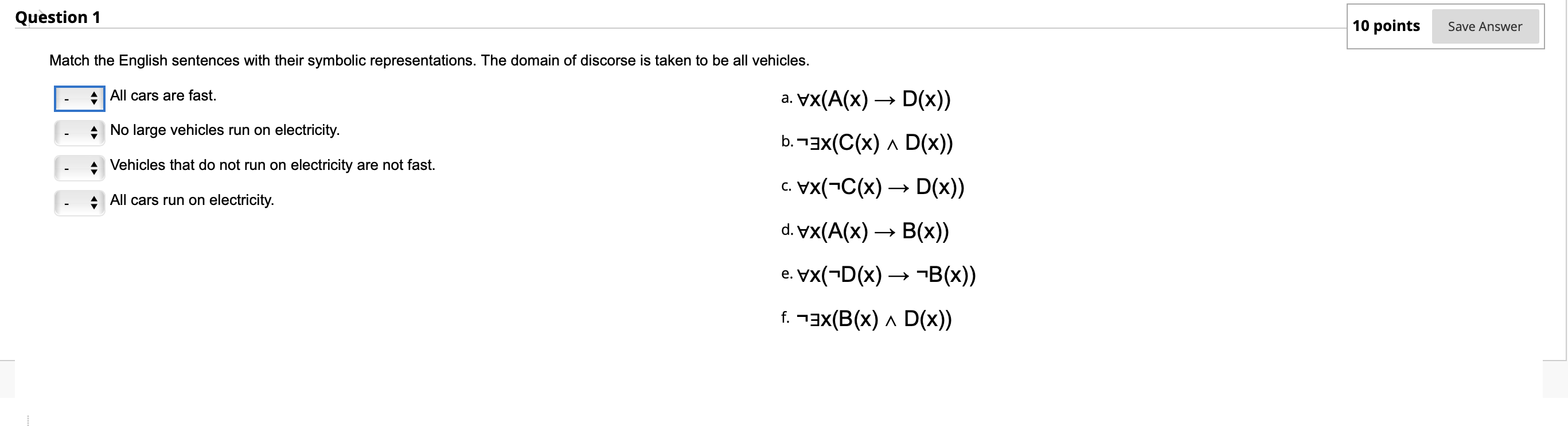 Solved Question 1 10 points Save Answer Match the English | Chegg.com