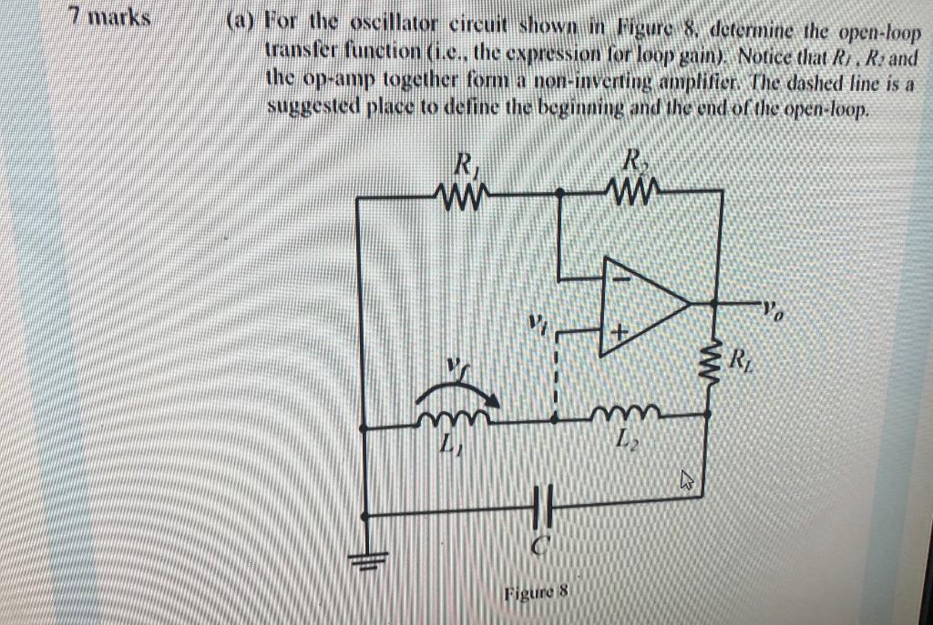 Solved 7 marks (a) For the oscillator circuit shown in | Chegg.com