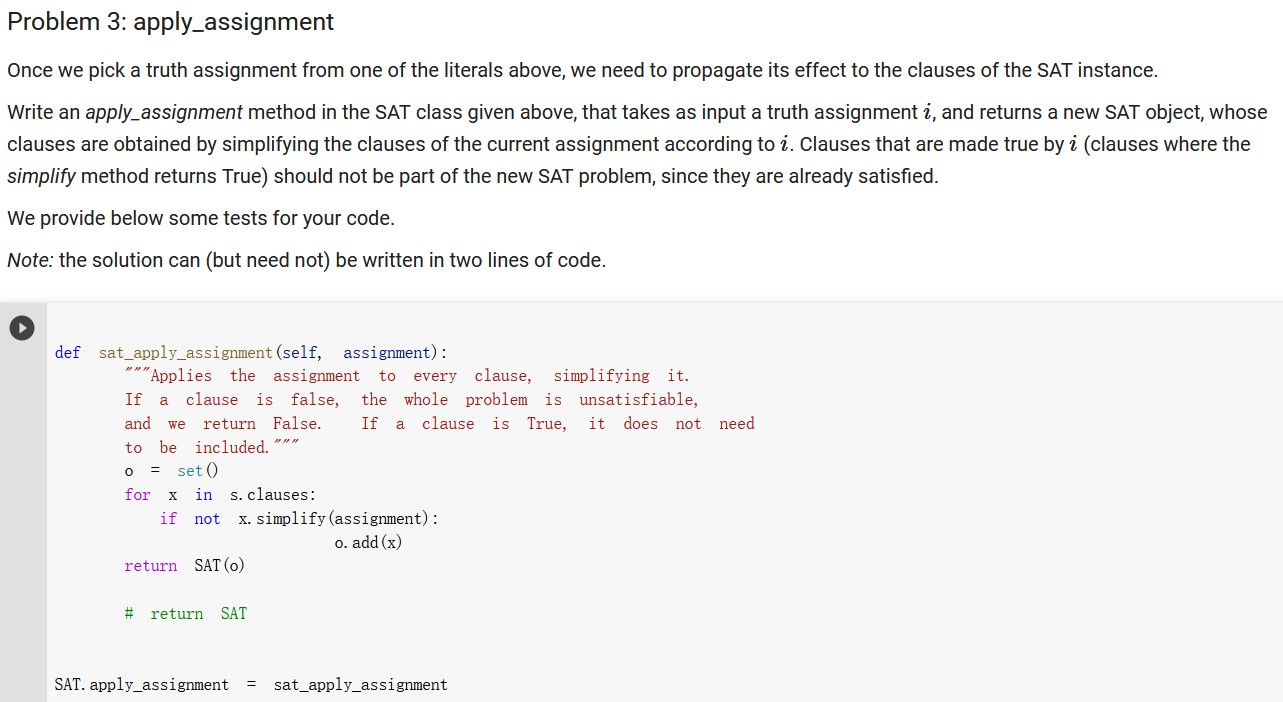 SAT Representation A SAT instance consists in a set | Chegg.com
