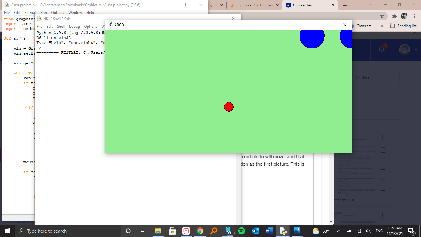 PYTHON PROGRAM Just want to make this big blue | Chegg.com