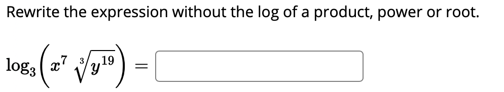 Solved Rewrite the expression without the log of a product, | Chegg.com