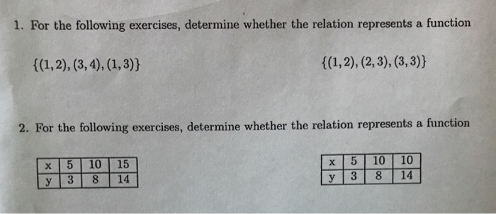 Solved 1. For the following exercises, determine whether the | Chegg.com