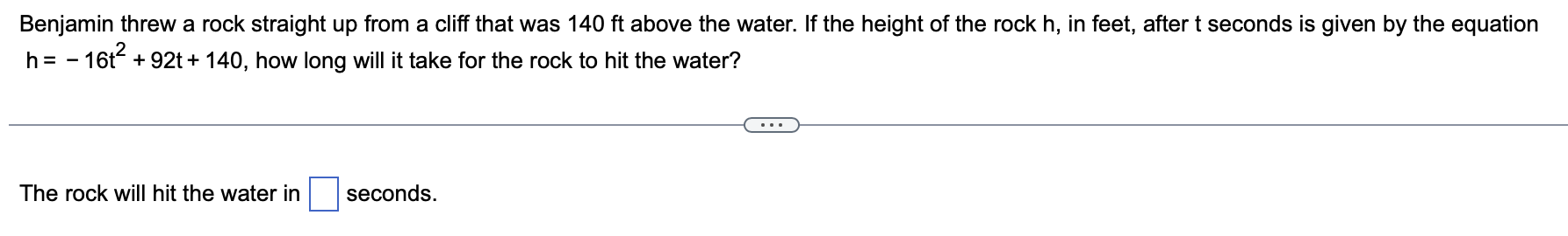 Solved Benjamin threw a rock straight up from a cliff that | Chegg.com