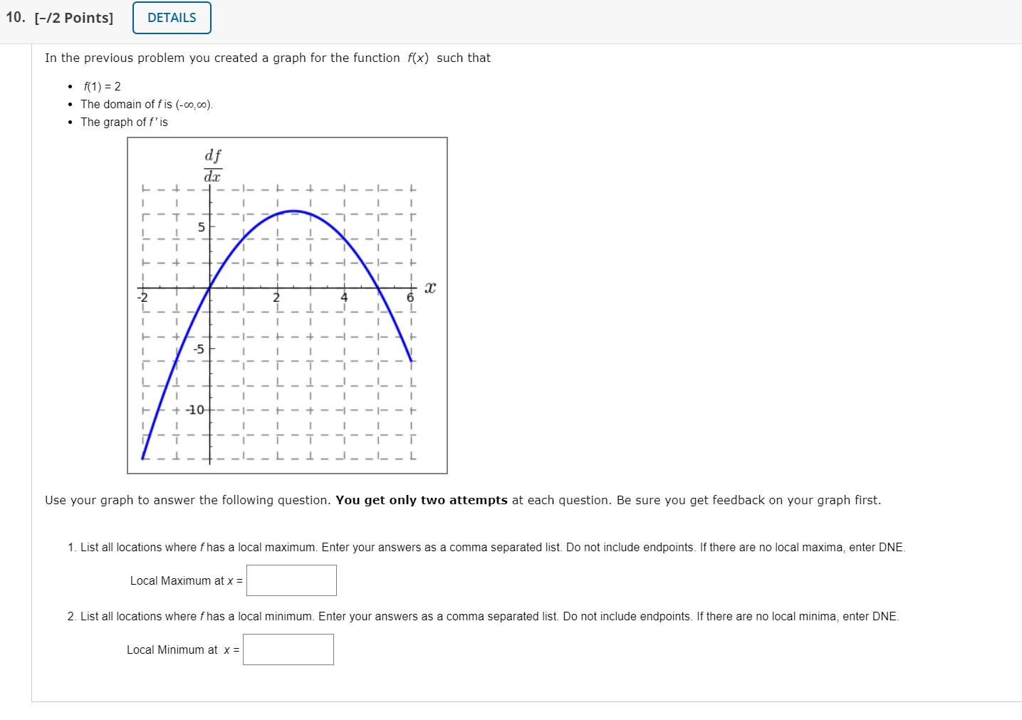 Solved 10. [-12 Points] DETAILS In the previous problem you | Chegg.com