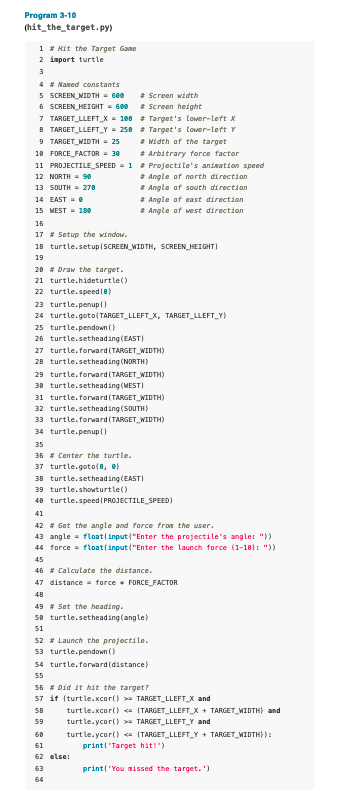 Solved 18. Turtle Graphics: Hit the Target Modification | Chegg.com