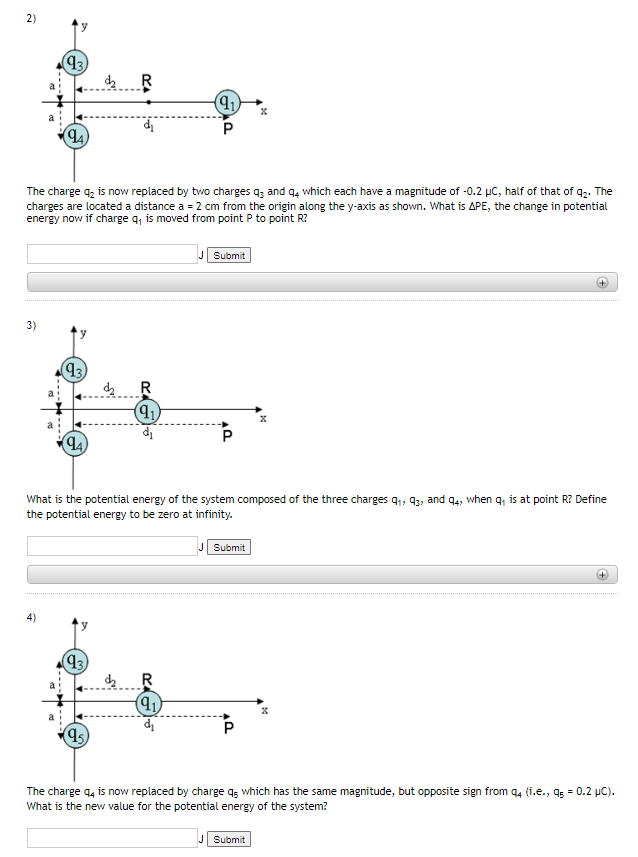 Solved A point charge 42 = -0.4 C is fixed at the origin of | Chegg.com