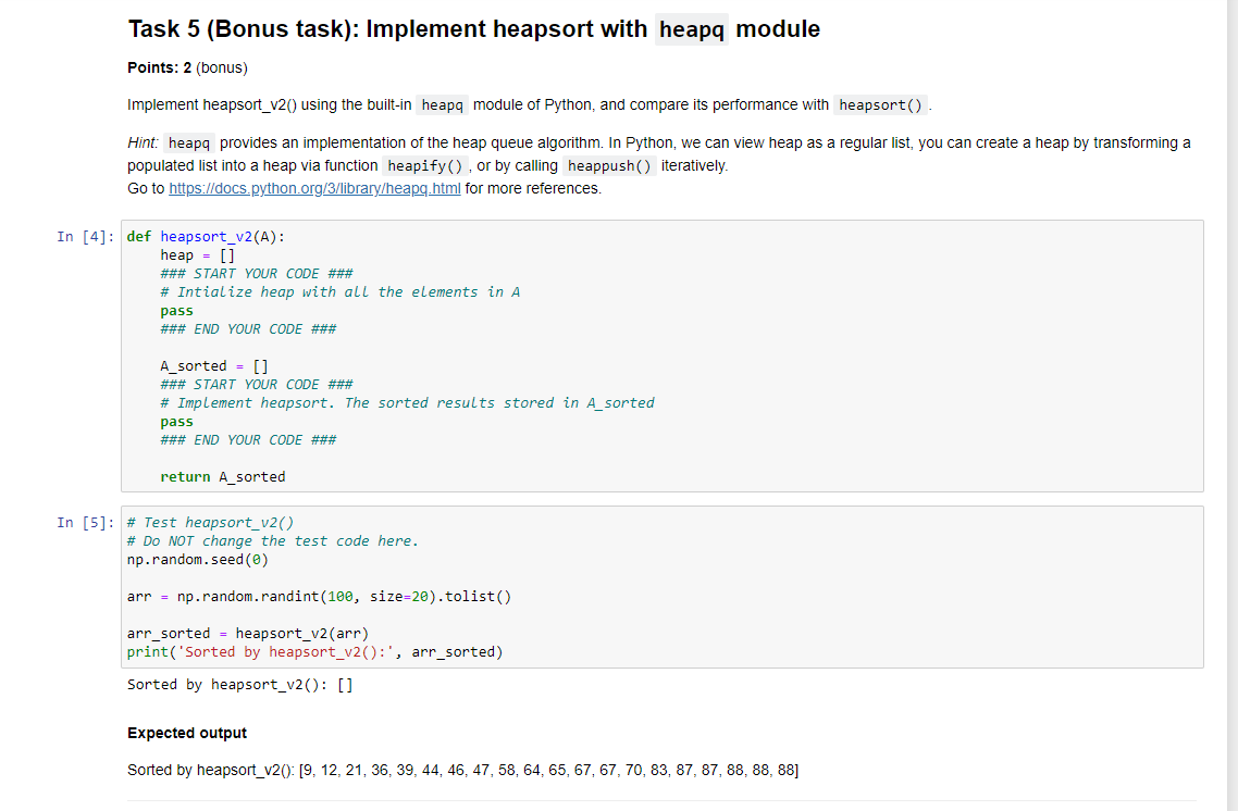 Solved subject is algorithms The code is in python 3 Please | Chegg.com