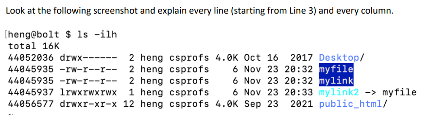Solved Look at the following screenshot and explain every | Chegg.com