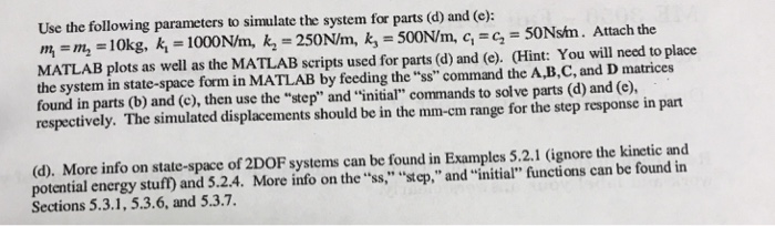 Solved position with Consider the two mass system shown | Chegg.com