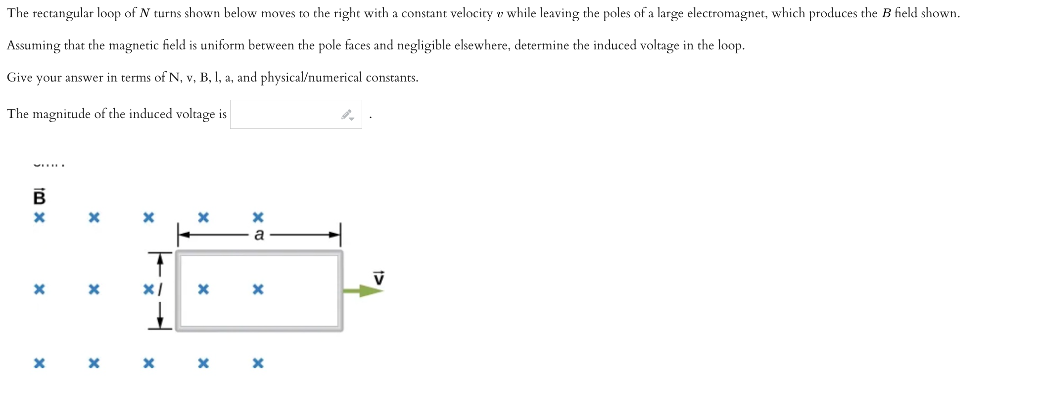 Solved The rectangular loop of N turns shown below moves to | Chegg.com
