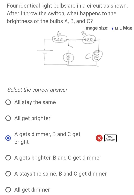 Solved Four Identical Light Bulbs Are In A Circuit As Shown. | Chegg.com