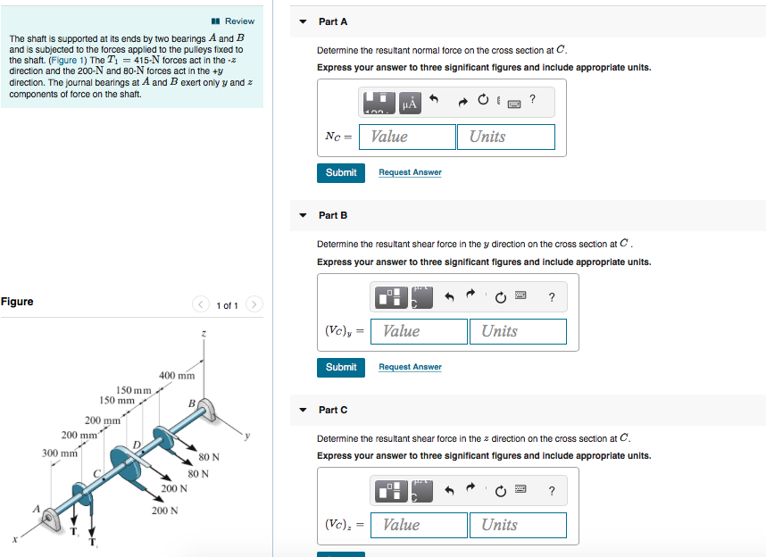 Solved Part A Review The Shaft Is Supported At Its Ends By 