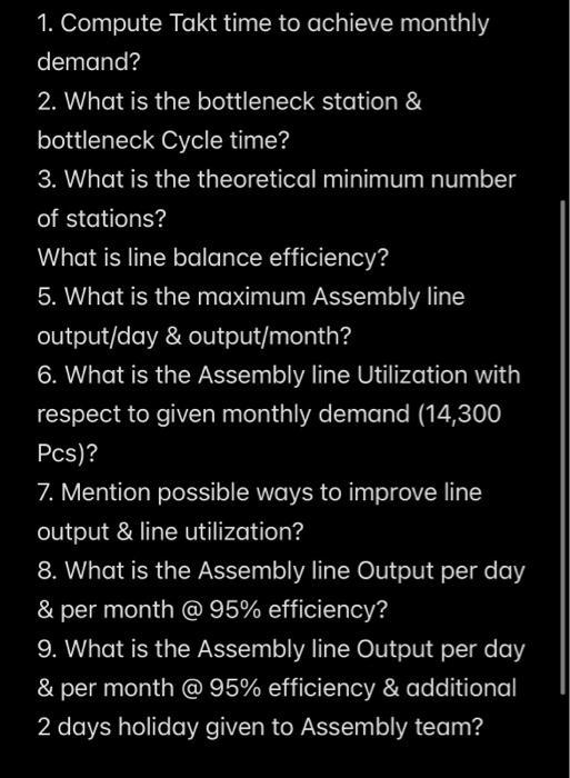 Solved Assembly Line consists of the following tasks as | Chegg.com