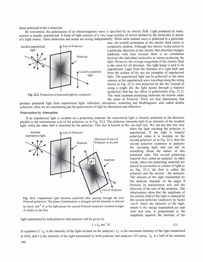 Solved Polarization Of Light Lab 22 Learning Objectives The | Chegg.com