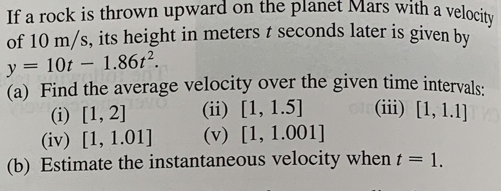 Solved If a rock is thrown upward on the planet Mars with a | Chegg.com