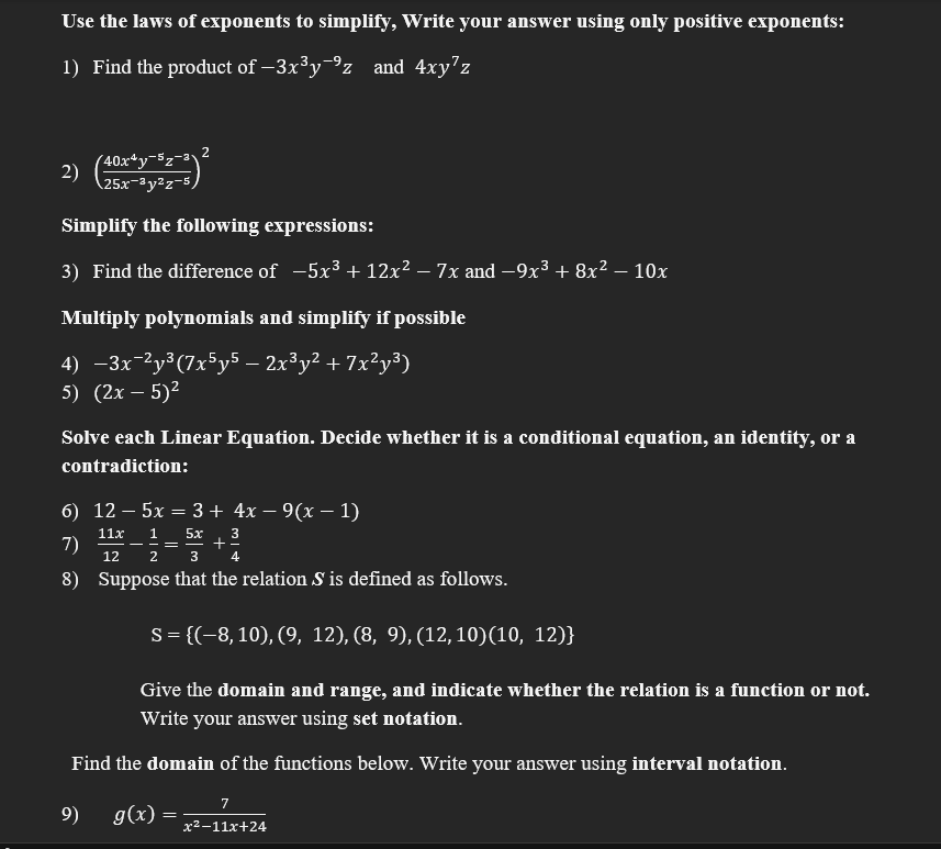 simplify using the laws of exponents x^4 x^6