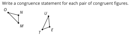 Solved Write a congruence statement for each pair of | Chegg.com