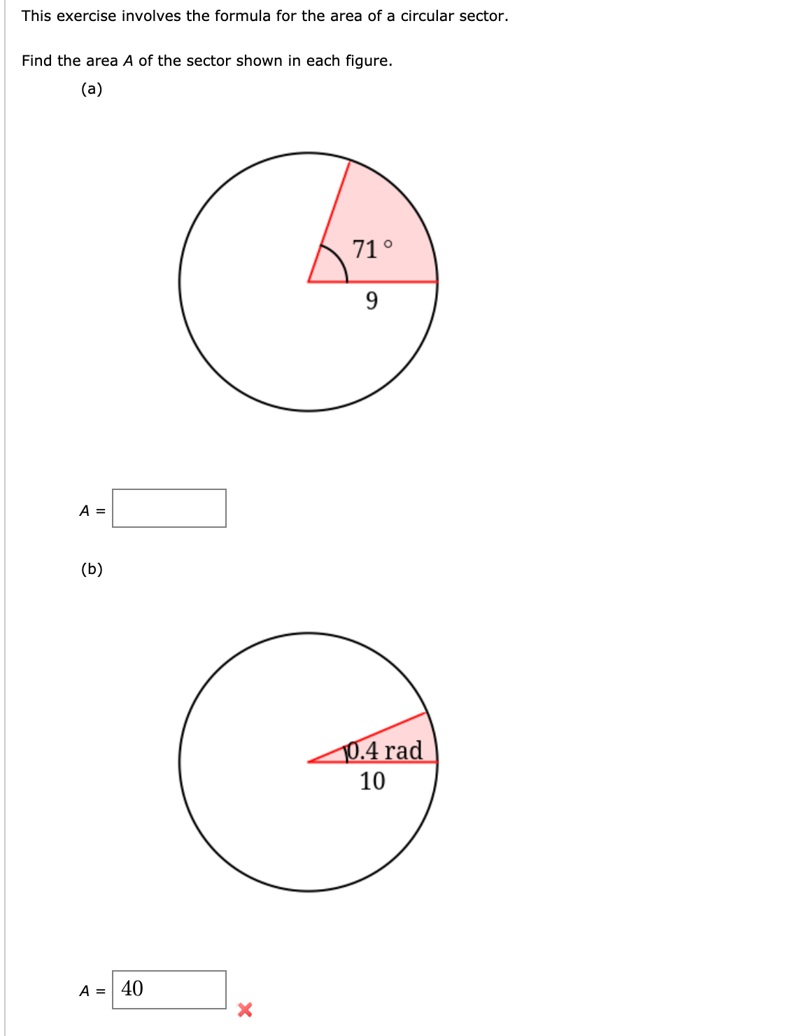 Solved This exercise involves the formula for the area of a | Chegg.com