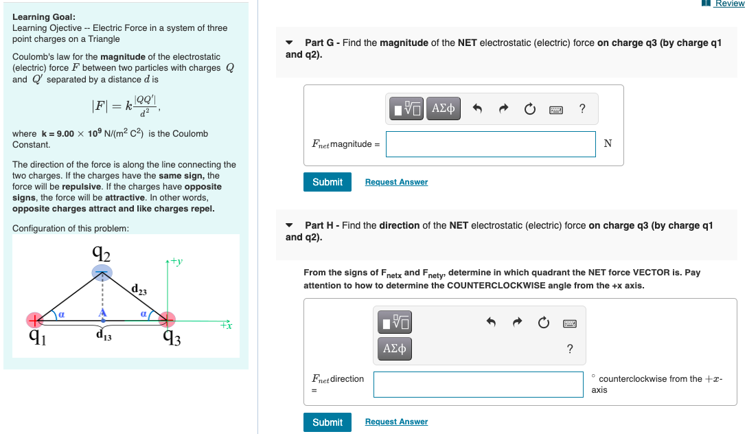 Solved Review Learning Goal: Learning Ojective -- Electric | Chegg.com