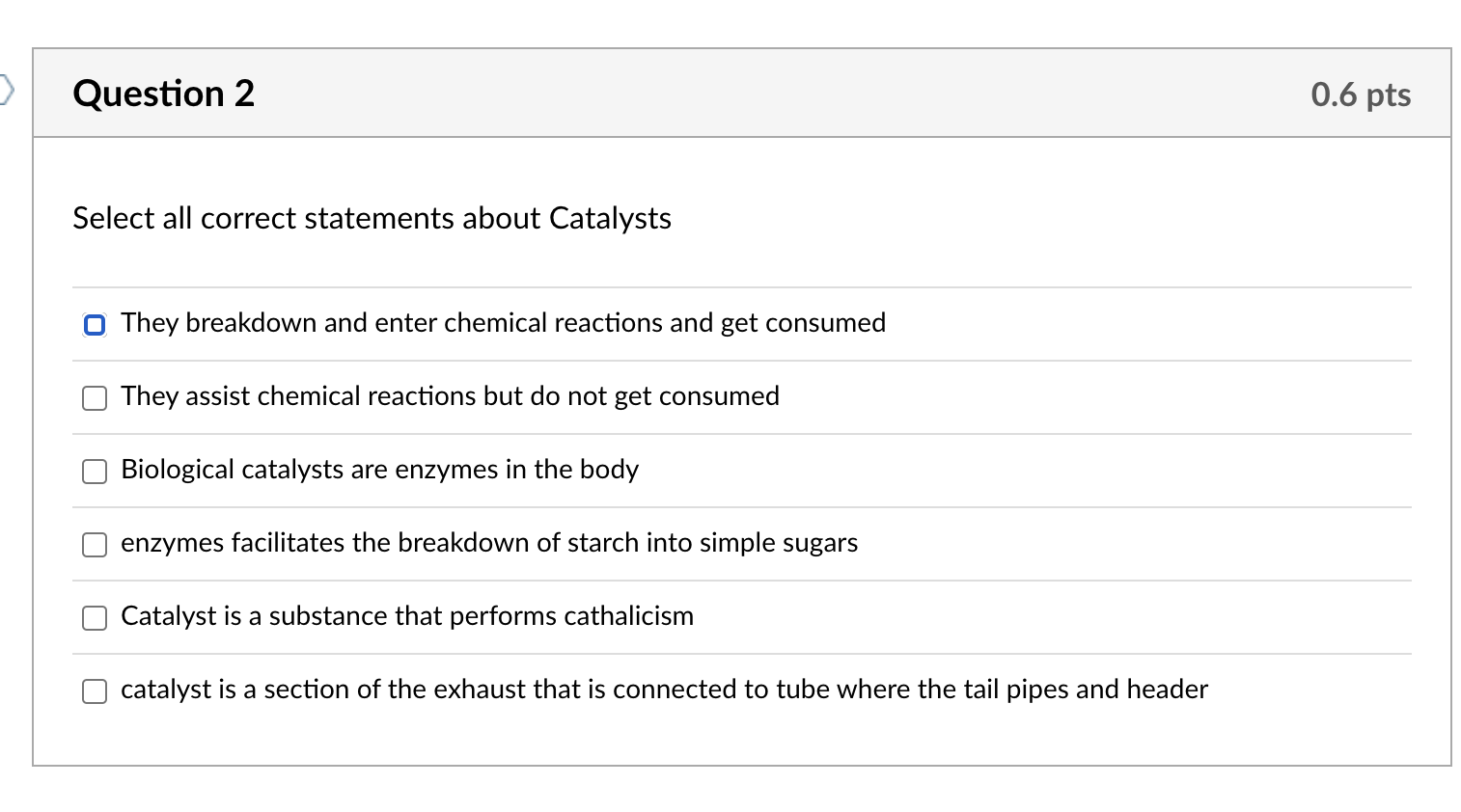 Solved Select all correct statements about Catalysts They | Chegg.com