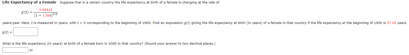 Solved Life Expectancy of a Female Suppose that in a certain | Chegg.com