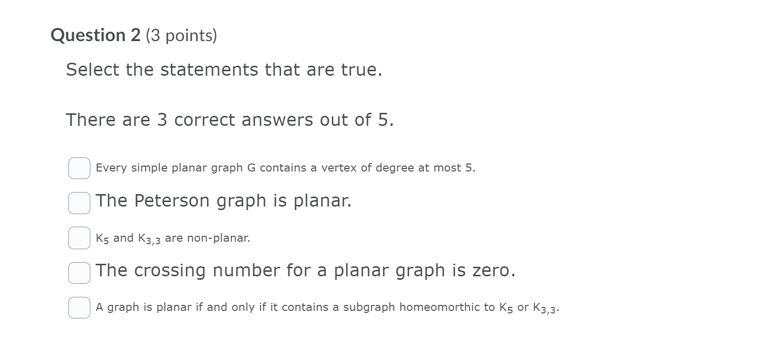 Solved Question 2 (3 points) Select the statements that are | Chegg.com