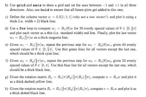 linear algebra rotational matrix the Matlab code I Chegg