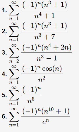 Solved For each of the following series, tell whether or not | Chegg.com