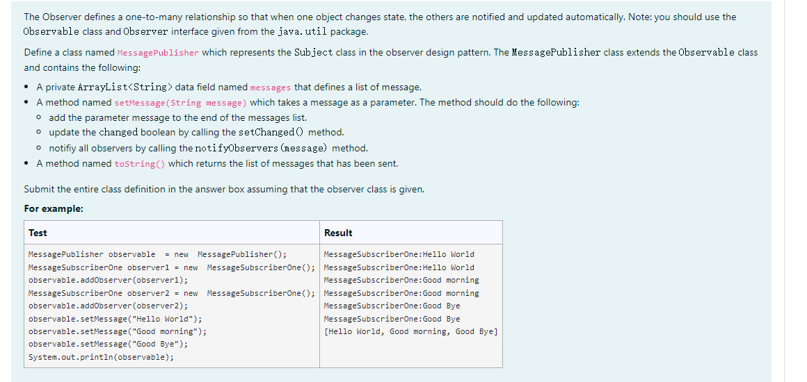 Solved Observer Design Pattern Observer pattern is used when | Chegg.com