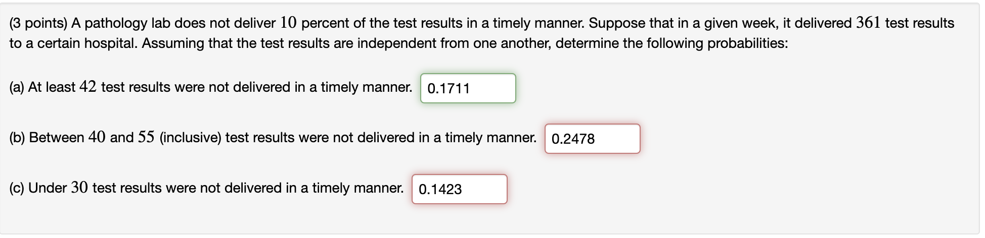 Solved (3 Points) A Pathology Lab Does Not Deliver 10 | Chegg.com