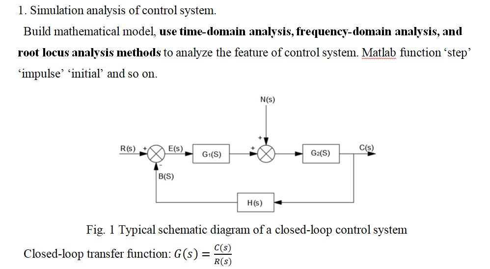Solved 1. Simulation analysis of control system. Build | Chegg.com