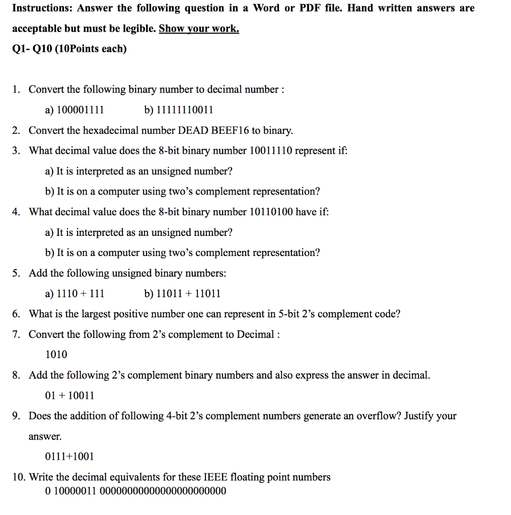 homework answer the following questions