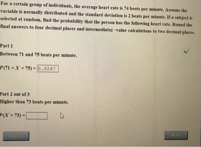 Solved or a certain group of individuals, the average heart | Chegg.com
