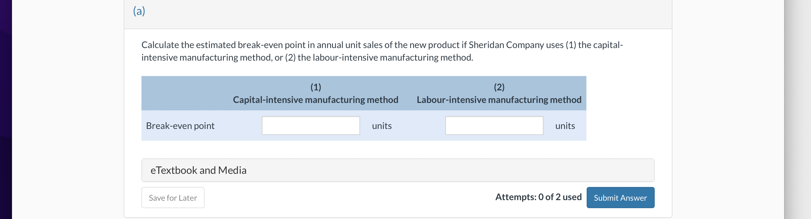 Solved Sheridan Company Has Decided To Introduce A New P