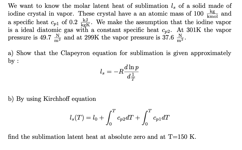 Heat 2024 of sublimation