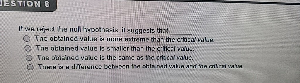 the null hypothesis false