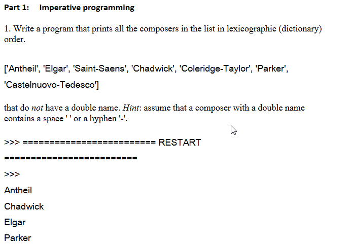 Solved Part 1: Imperative programming 1. Write a program | Chegg.com