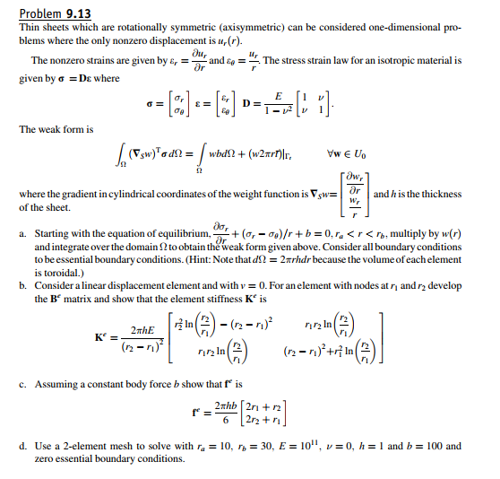 Solved Problem 9.13 Thin sheets which are rotationally | Chegg.com